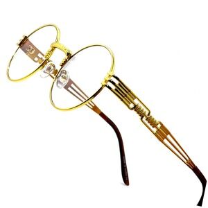 Gold Round Clear Glasses Steampunk Hip Hop Sunglasses Men's Fashion Eyewear‎ New
